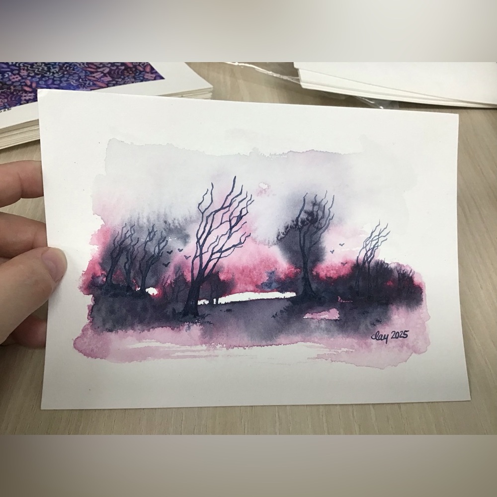 Original Abstract Landscape Watercolor